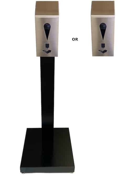 Hand sanitizer station wall mounted or stand mounted